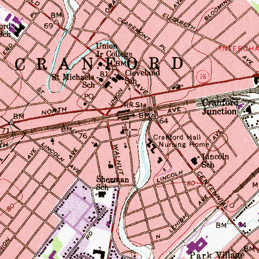 Topographic Map of Saint Mark's African Methodist Episcopal Church, NJ