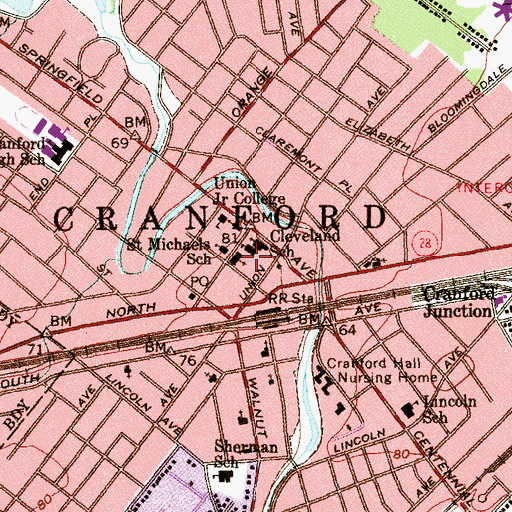 Topographic Map of Saint Michael's Church, NJ