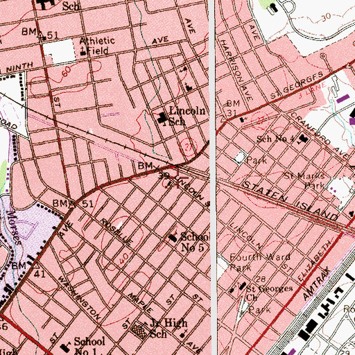 Topographic Map of Lockett Memorial Church of God, NJ