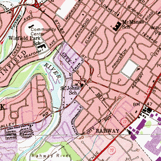 Topographic Map of Saint John the Apostle Roman Catholic Church, NJ