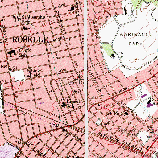 Topographic Map of Bethlehem Baptist Church, NJ