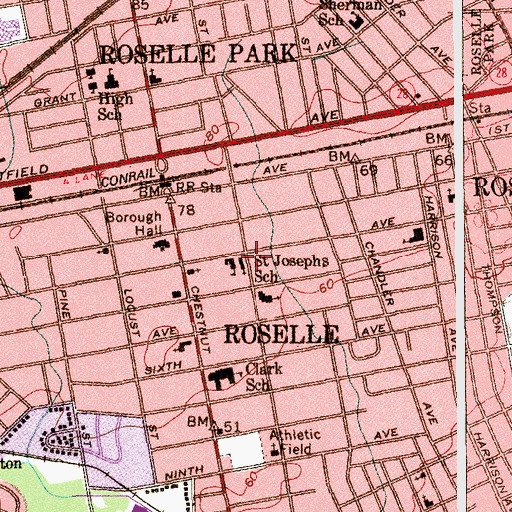 Topographic Map of Saint Joseph's Roman Catholic Church, NJ