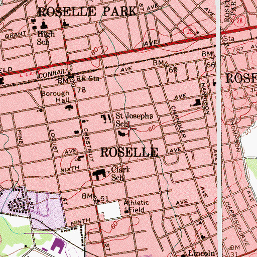 Topographic Map of Saint Luke's Episcopal Church, NJ