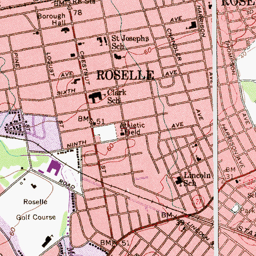 Topographic Map of Saint Matthew Baptist Church, NJ