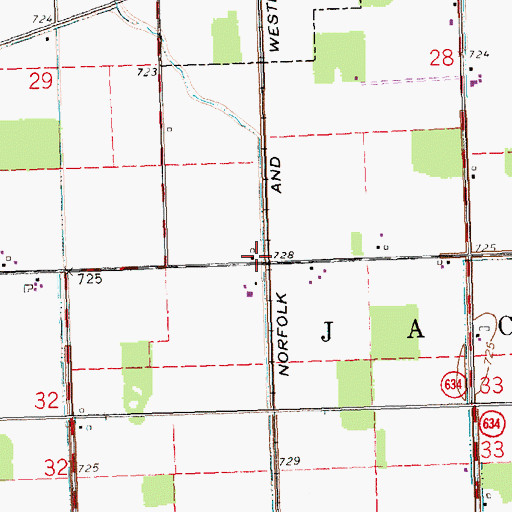 Topographic Map of Huntstown Post Office (historical), OH