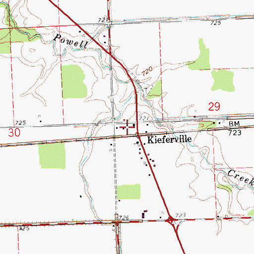 Topographic Map of Kieferville Post Office (historical), OH