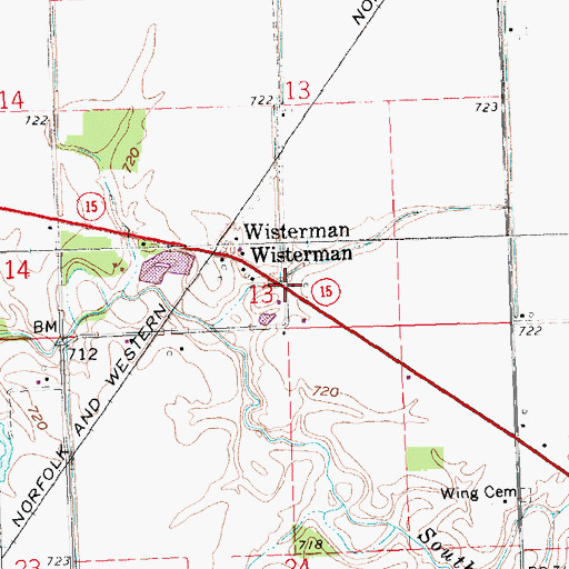 Topographic Map of Wisterman Post Office (historical), OH