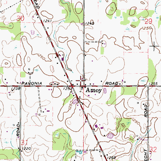 Topographic Map of Amoy Post Office (historical), OH