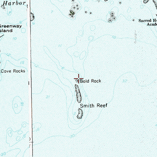Topographic Map of Bold Rock, CT