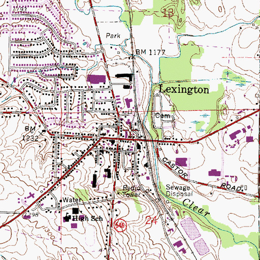 Topographic Map of Lexington Post Office (historical), OH
