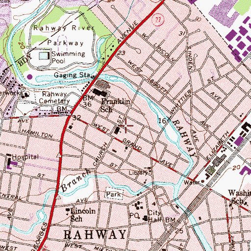 Topographic Map of First Presbyterian Church, NJ
