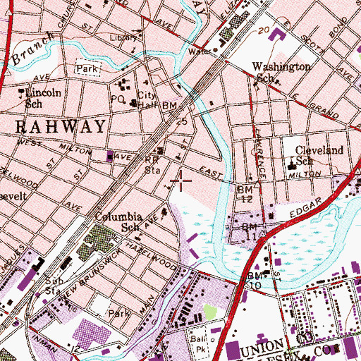 Topographic Map of Progressive Baptist Church, NJ
