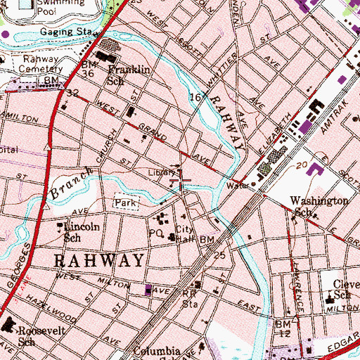 Topographic Map of Saint Marks Catholic Church, NJ