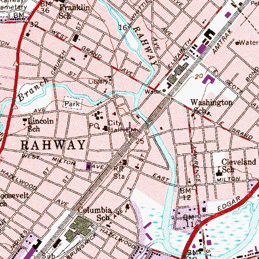 Topographic Map of Saint Paul's Episcopal Church, NJ