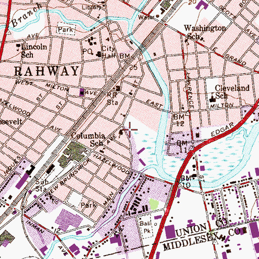 Topographic Map of Second Presbyterian Church, NJ