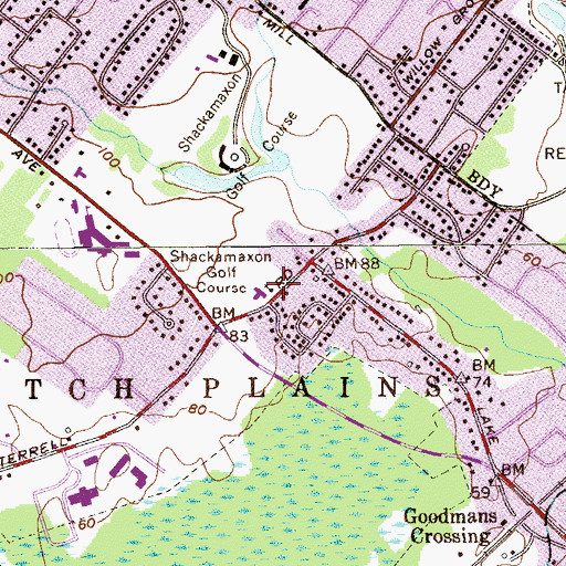 Topographic Map of Willow Grove Union Chapel, NJ