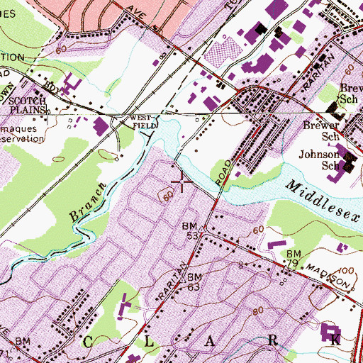 Topographic Map of Raritan Road Riding Academy (historical), NJ