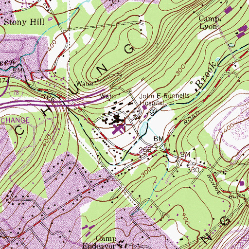 Topographic Map of Bonnie Burn Sanatorium (historical), NJ