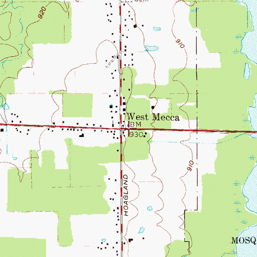 Topographic Map of West Mecca Post Office (historical), OH