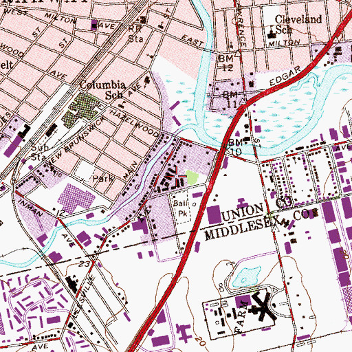 Topographic Map of Glendinning Homes, NJ