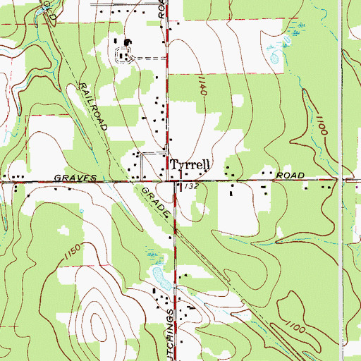 Topographic Map of Tyrrell Post Office (historical), OH
