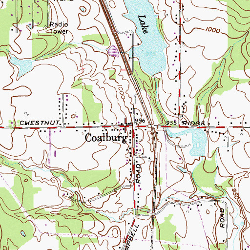 Topographic Map of Coalburg Post Office (historical), OH