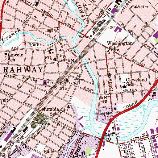 Topographic Map of Trinity United Methodist Church, NJ