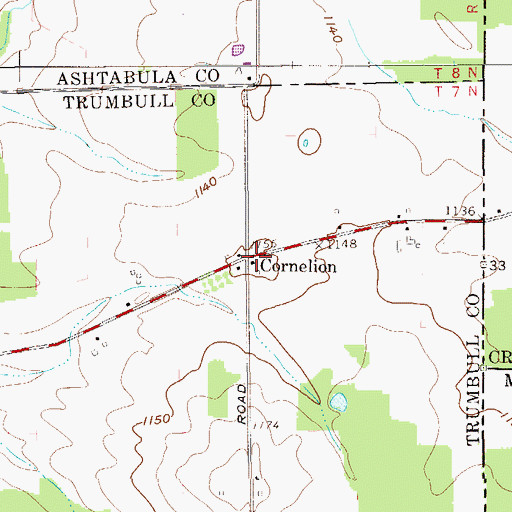 Topographic Map of Cornelian Post Office (historical), OH