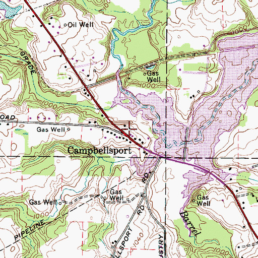 Topographic Map of Campells Port Post Office (historical), OH