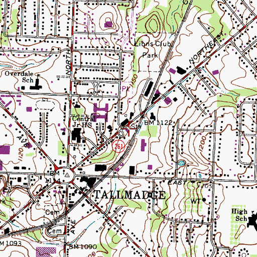 Topographic Map of Tallmadge Post Office, OH