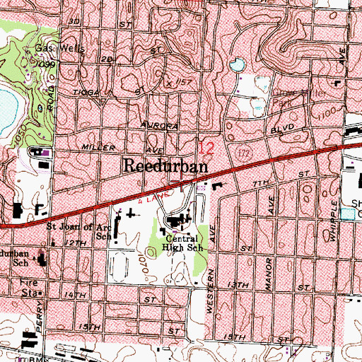 Topographic Map of Reedurban Post Office (historical), OH