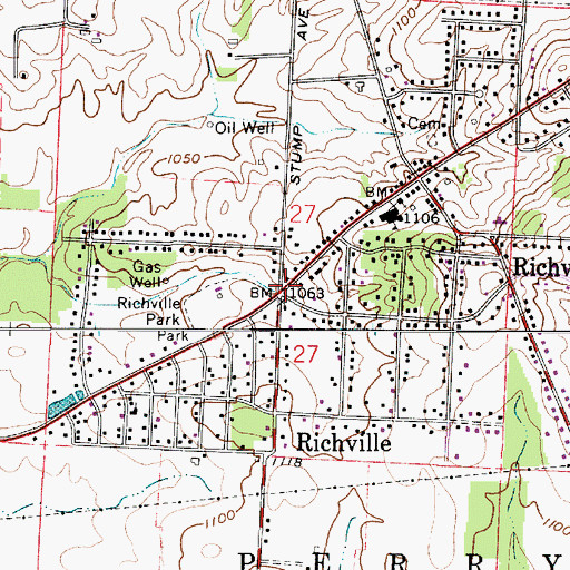 Topographic Map of Richville Post Office (historical), OH