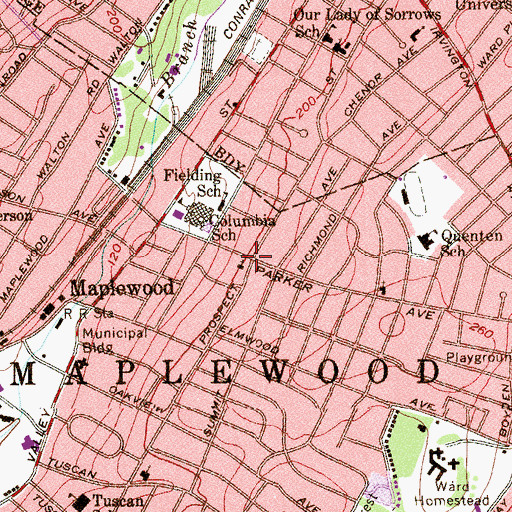 Topographic Map of Calvary Reformed Church, NJ