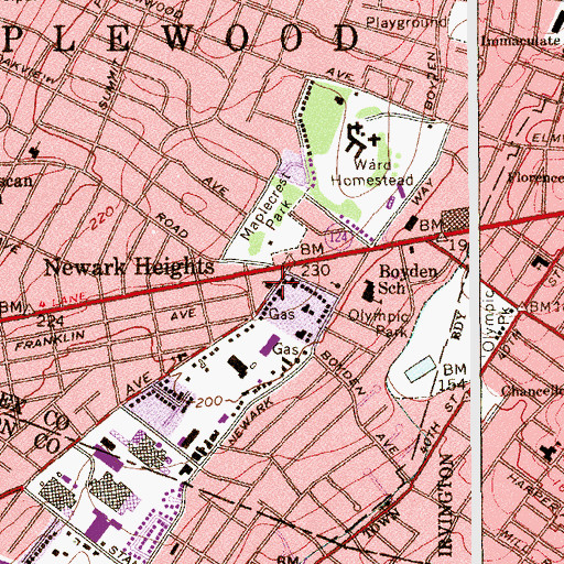 Topographic Map of Hilton United Methodist Church, NJ