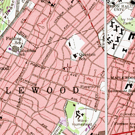 Topographic Map of Iglesia Mision Cristiana, NJ