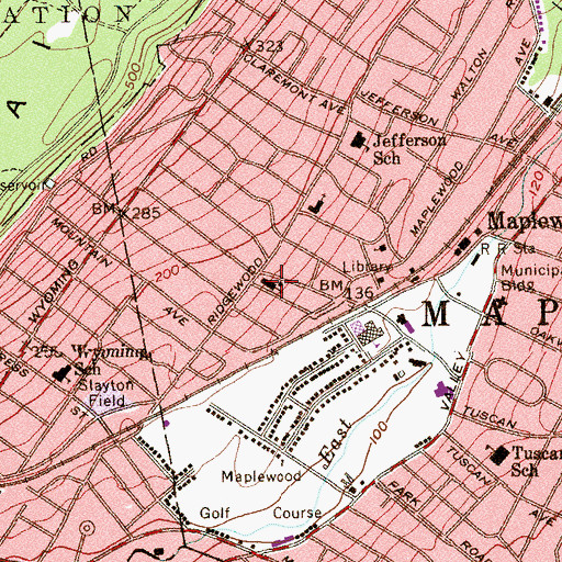 Topographic Map of Morrow Memorial Methodist Church, NJ