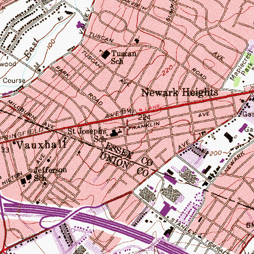 Topographic Map of Saint Joseph's Roman Catholic Church, NJ