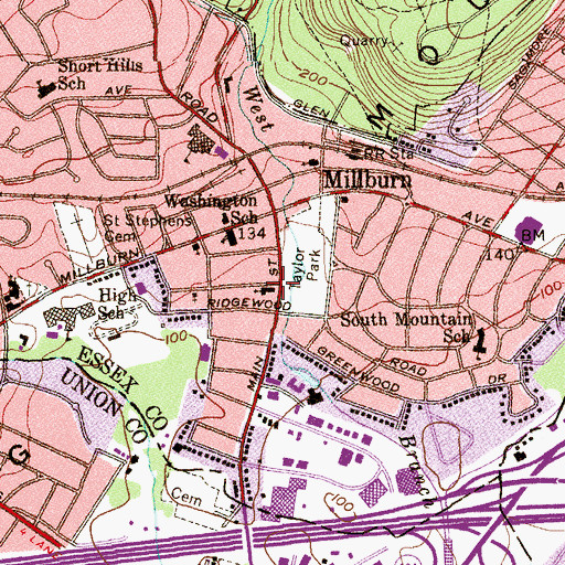 Topographic Map of Saint Stephen's Episcopal Church, NJ