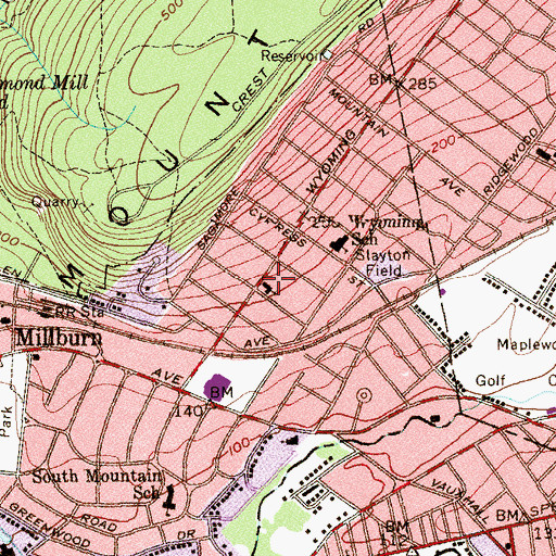 Topographic Map of Wyoming Presbyterian Church, NJ