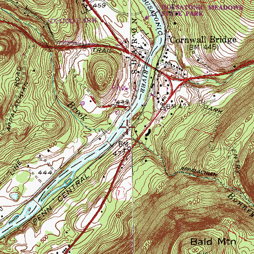 Topographic Map of Bonney Brook, CT