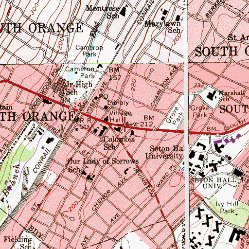 Topographic Map of First Presbyterian Church, NJ