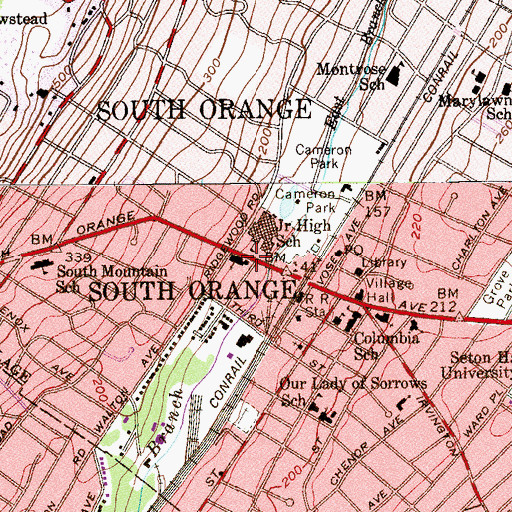 Topographic Map of Saint Andrew and Holy Communion Church, NJ