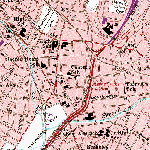 Topographic Map of Saint John's Lutheran Church, NJ