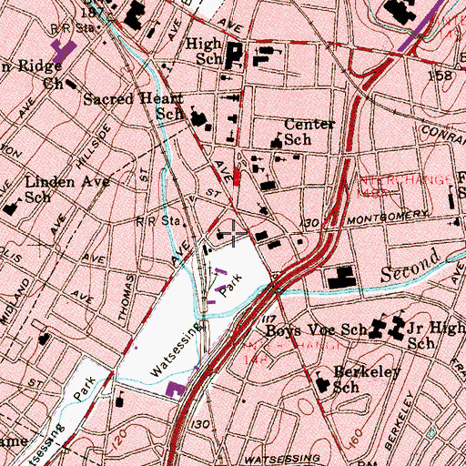Topographic Map of Union Baptist Church, NJ