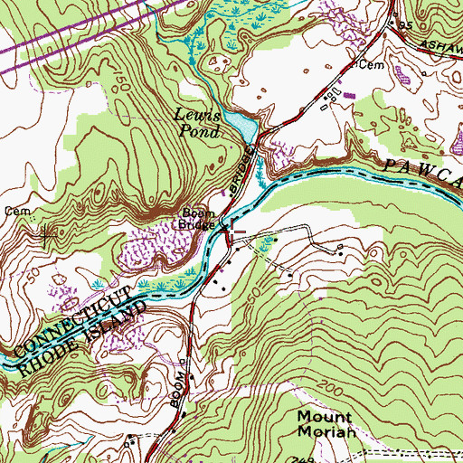 Topographic Map of Boom Bridge, CT