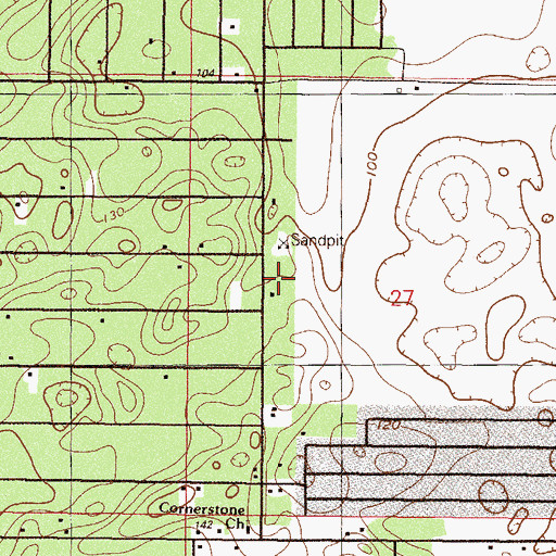 Topographic Map of Rainbow Lakes Estates Fire Department, FL