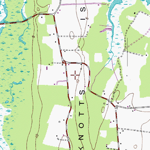 Topographic Map of Knotts Island Post Office, NC