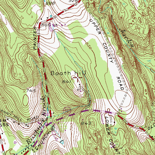 Topographic Map of Booth Hill, CT