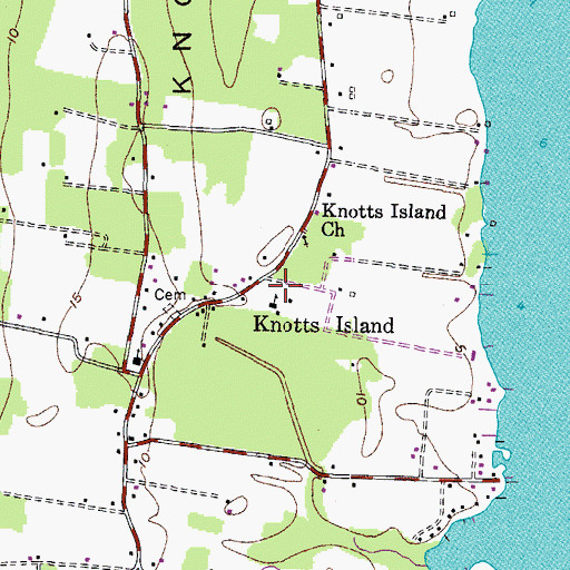 Topographic Map of Knotts Island Community Center, NC