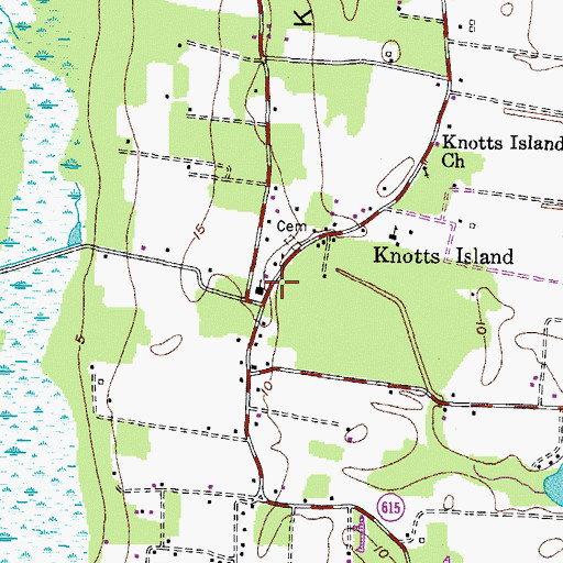 Topographic Map of Knotts Island United Methodist Church, NC
